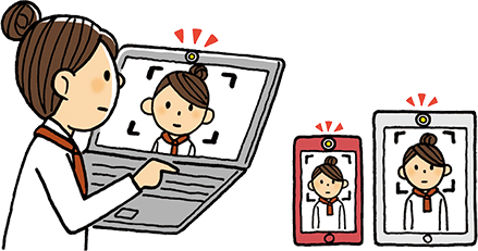 カメラ付の端末が必要です